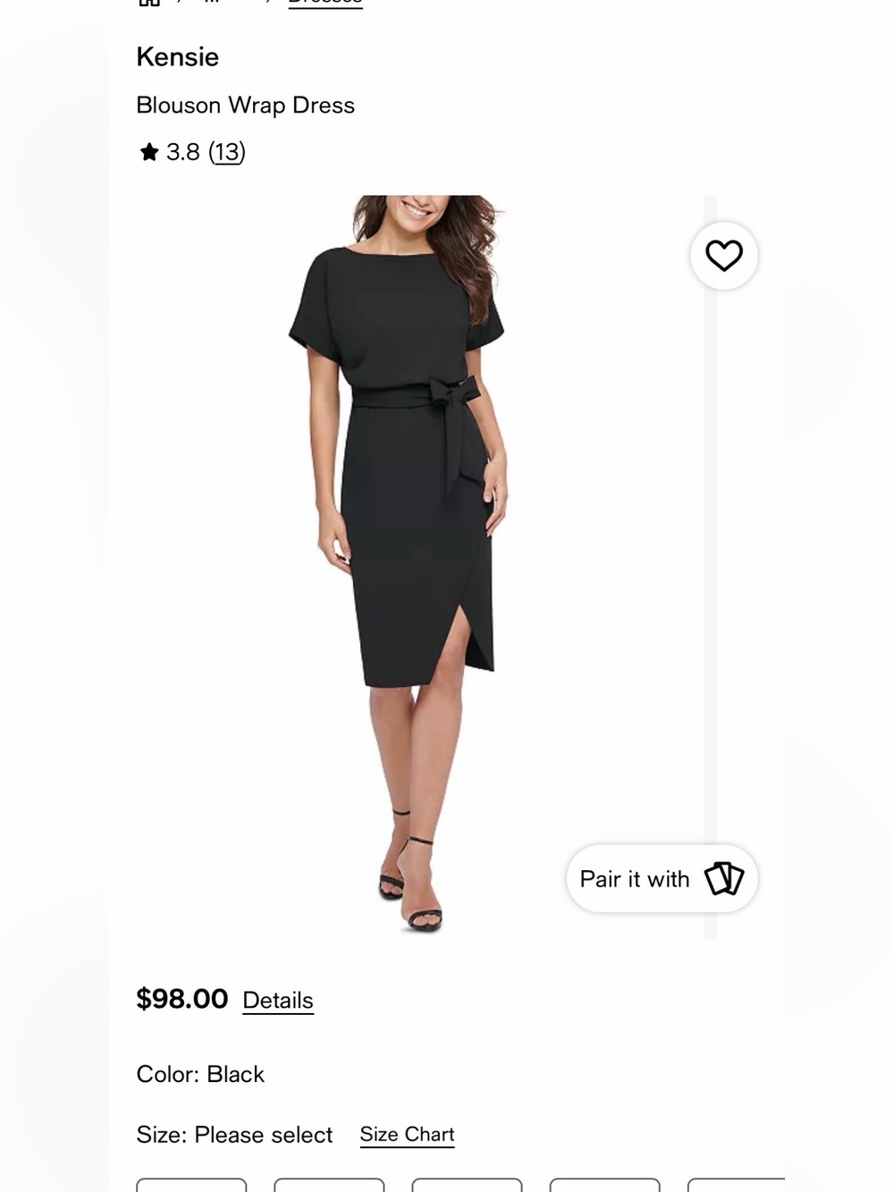 NWT Kensie Magenta Midi Dress with Self Tie Belt - RED
